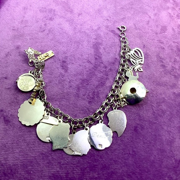 Sterling Silver Charm Bracelet 19 Charms - Picture 3 of 5